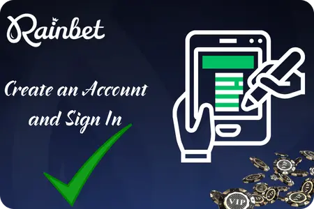 Rainbet registration form and login screen for Canadian players