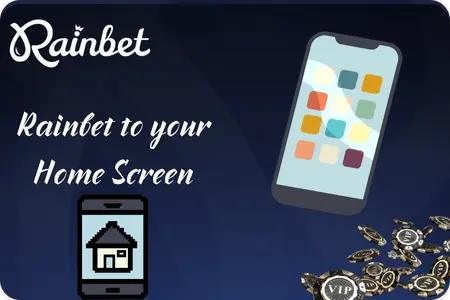Adding Rainbet icon to phone Home Screen step by step