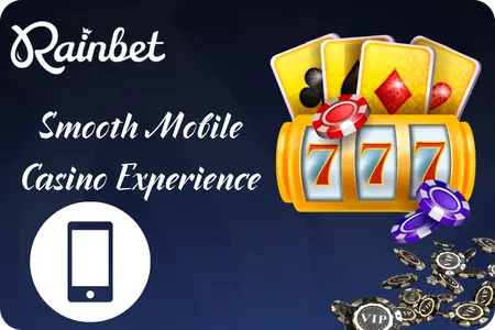 Rainbet casino running on a mobile browser screen