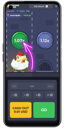 Active multiplier increasing as the chicken passes each oven Chicken Road