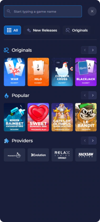 Rainbet games