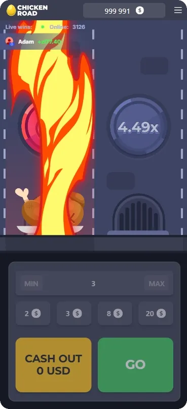 Chicken Road chicken burning in an oven at 4.49x with zero cashout result