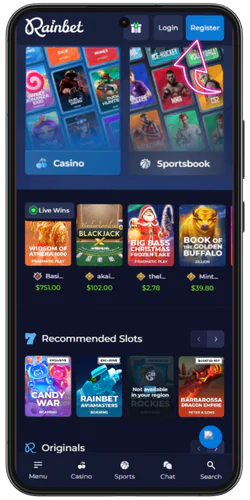 Book of Ra Rainbet casino page